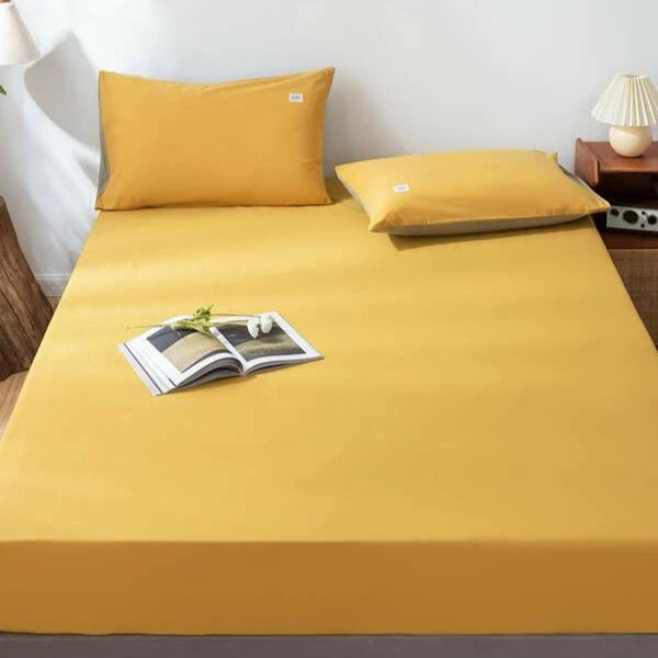 Fitted Bed Sheet-Mustard