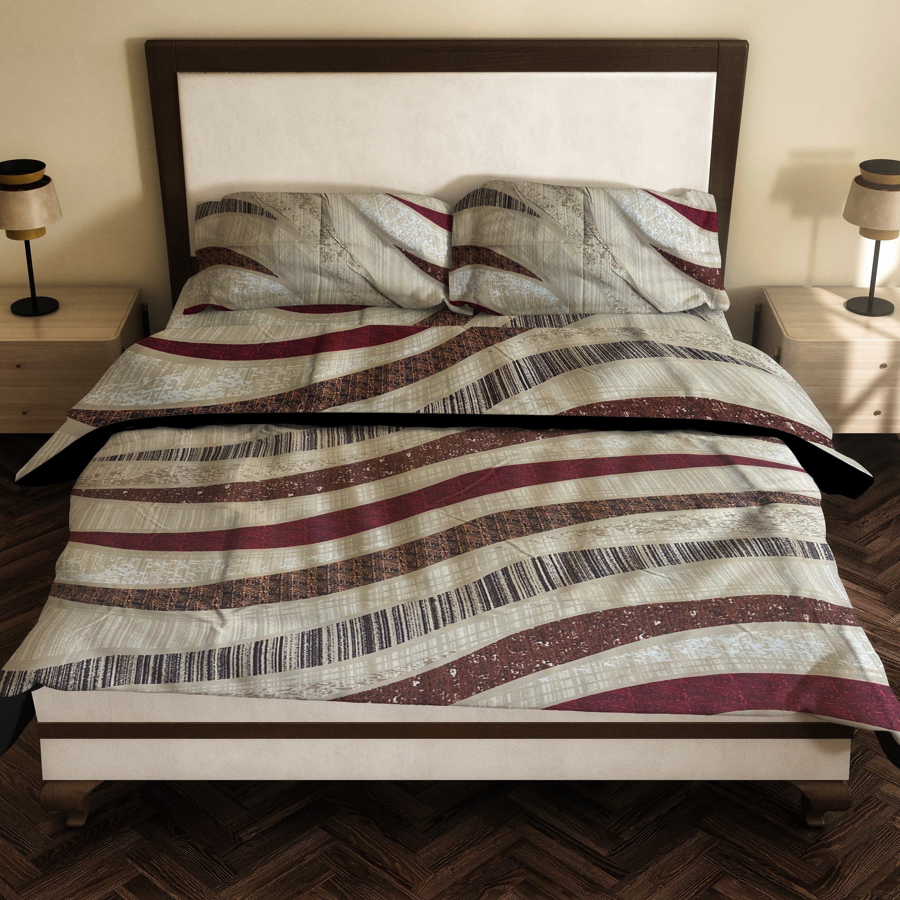 Rustic Elegance Wave 3Pcs Premium Bedsheet