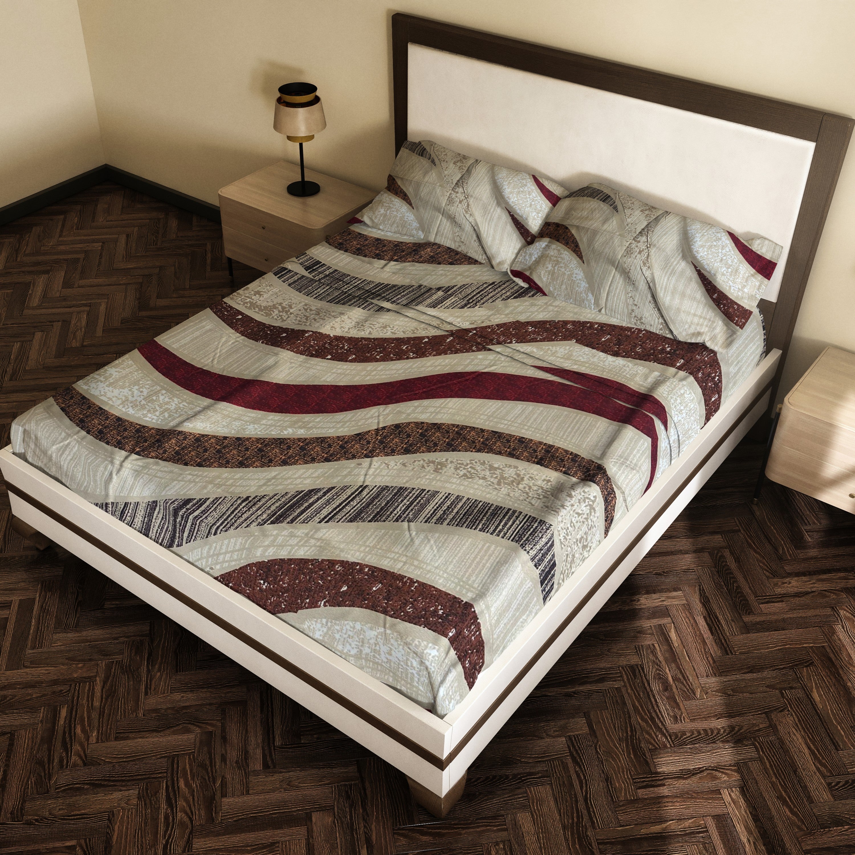 Rustic Elegance Wave 3Pcs Premium Bedsheet