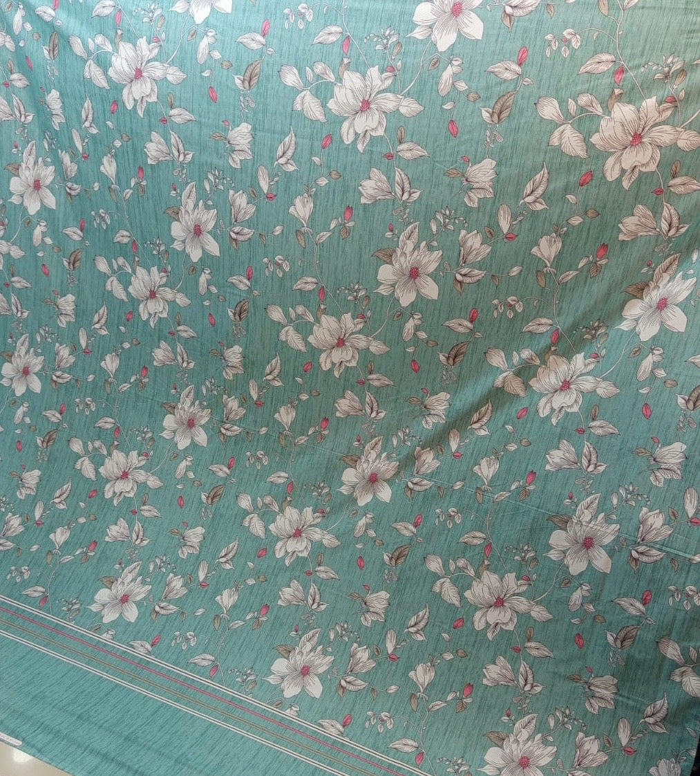 Blossom Mint Bloom – 3 Pcs Fitted Bedsheet
