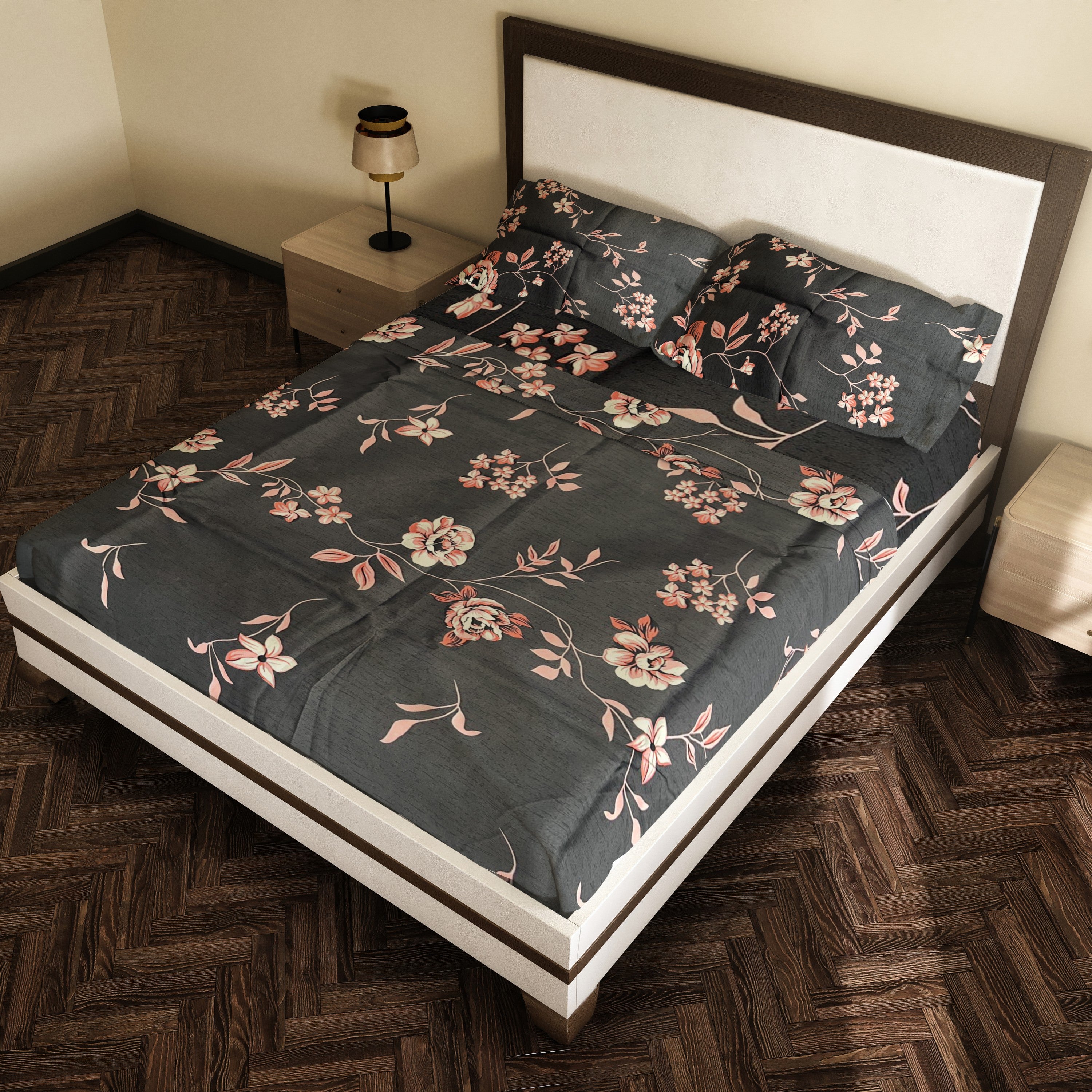 Blush Petal Mist 3Pcs Premium Bedsheet