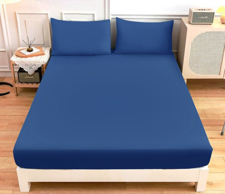 Fitted Bed Sheet-Navy Blue