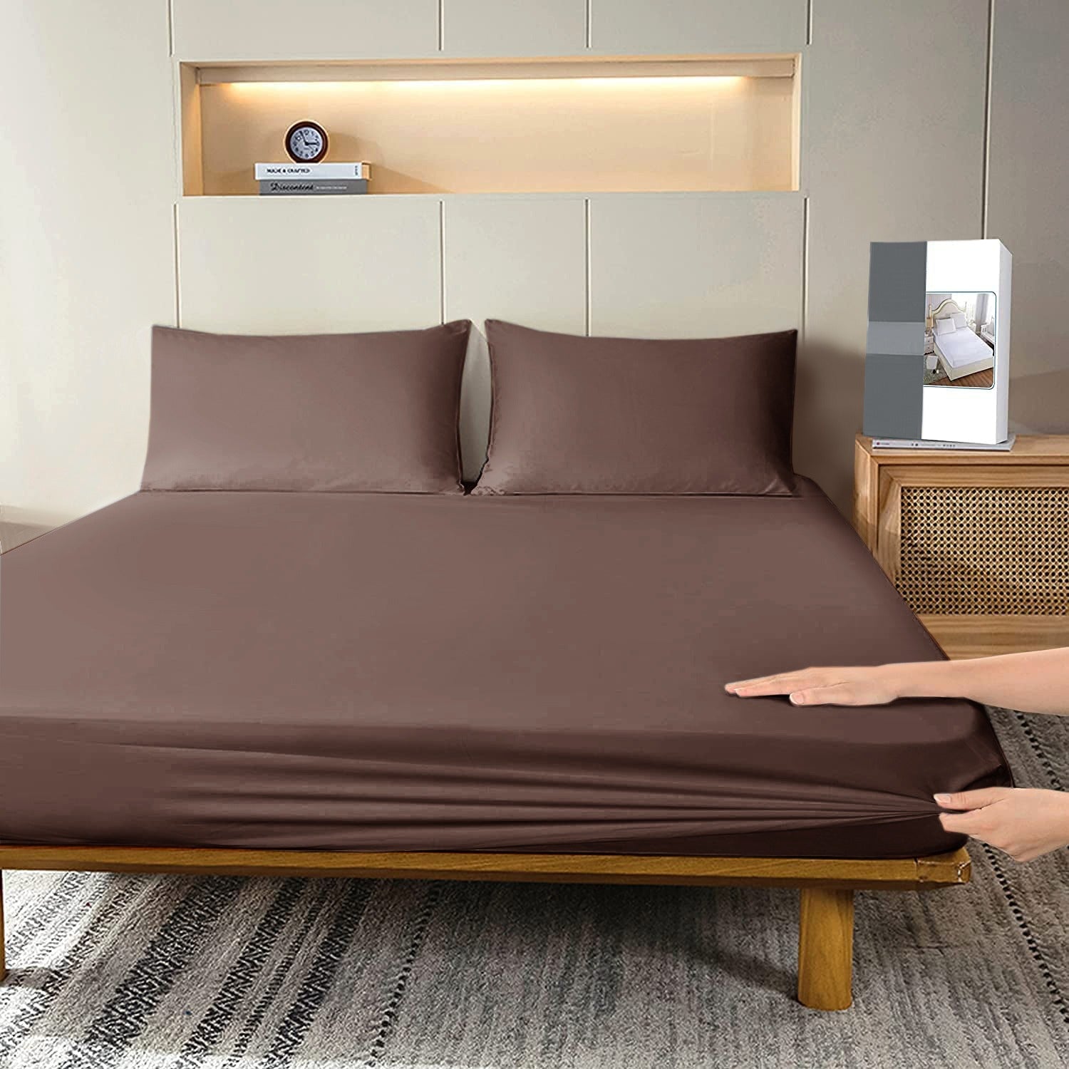 Fitted Bed Sheet-Brown