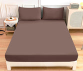 Fitted Bed Sheet-Brown