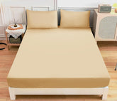 Fitted Bed Sheet-Beige