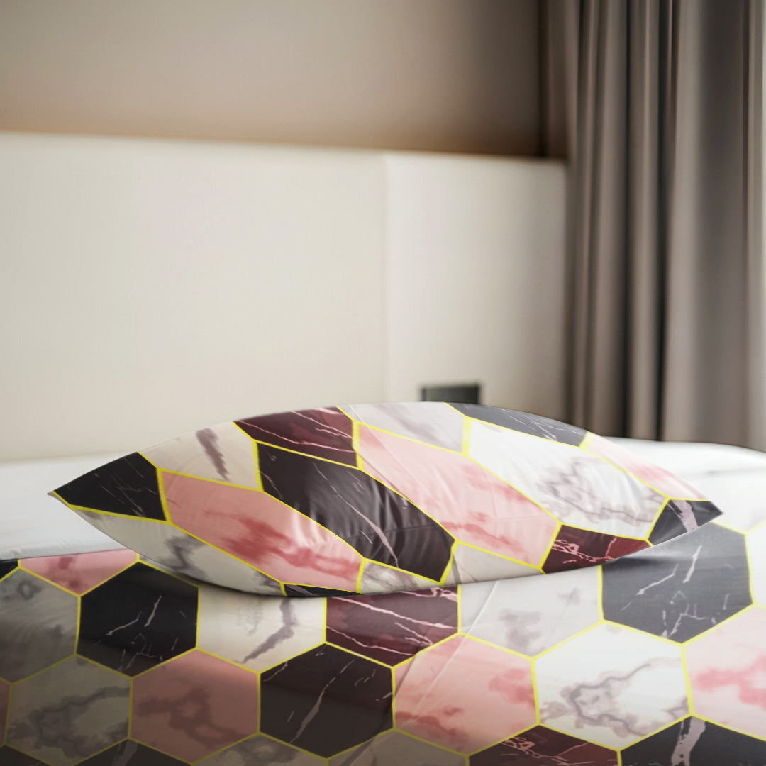 Marble Hexa Design 3 PCS Bedsheet Set