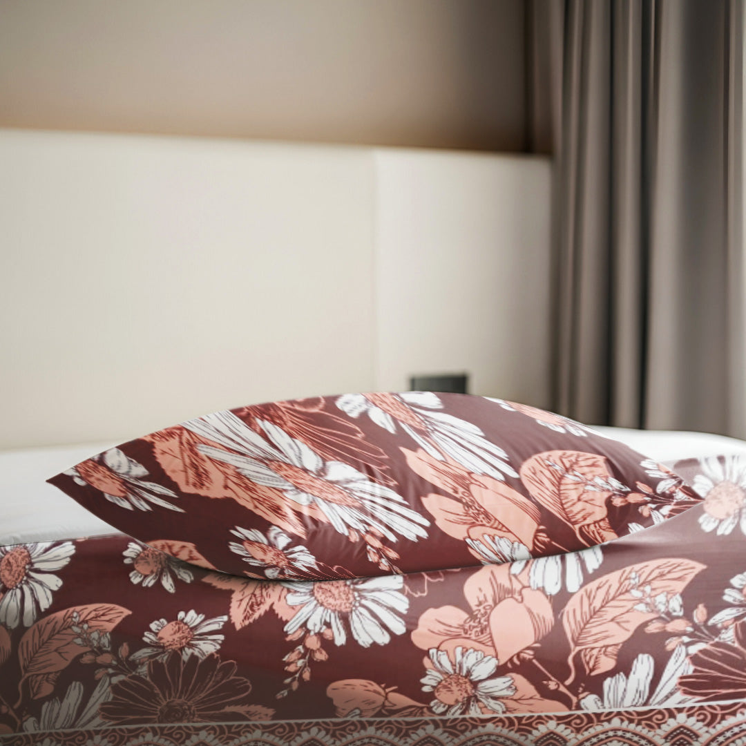 Rust Earth Bloom 3PCS Bedsheet Set