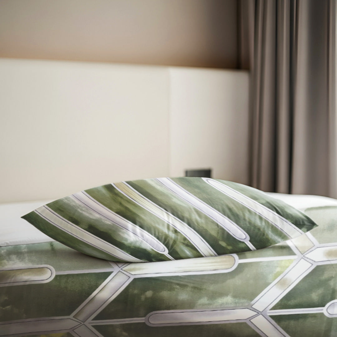 Geometric Luxe Olive Green 3PCS Bedsheet