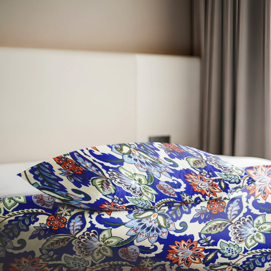 Royal Blue Blossom 3PCS Bedsheet Set
