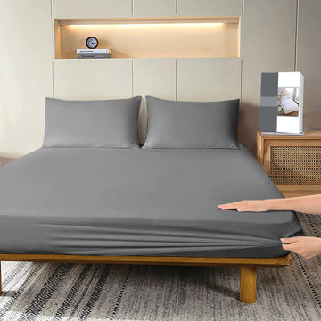 Fitted Bed Sheet-Grey