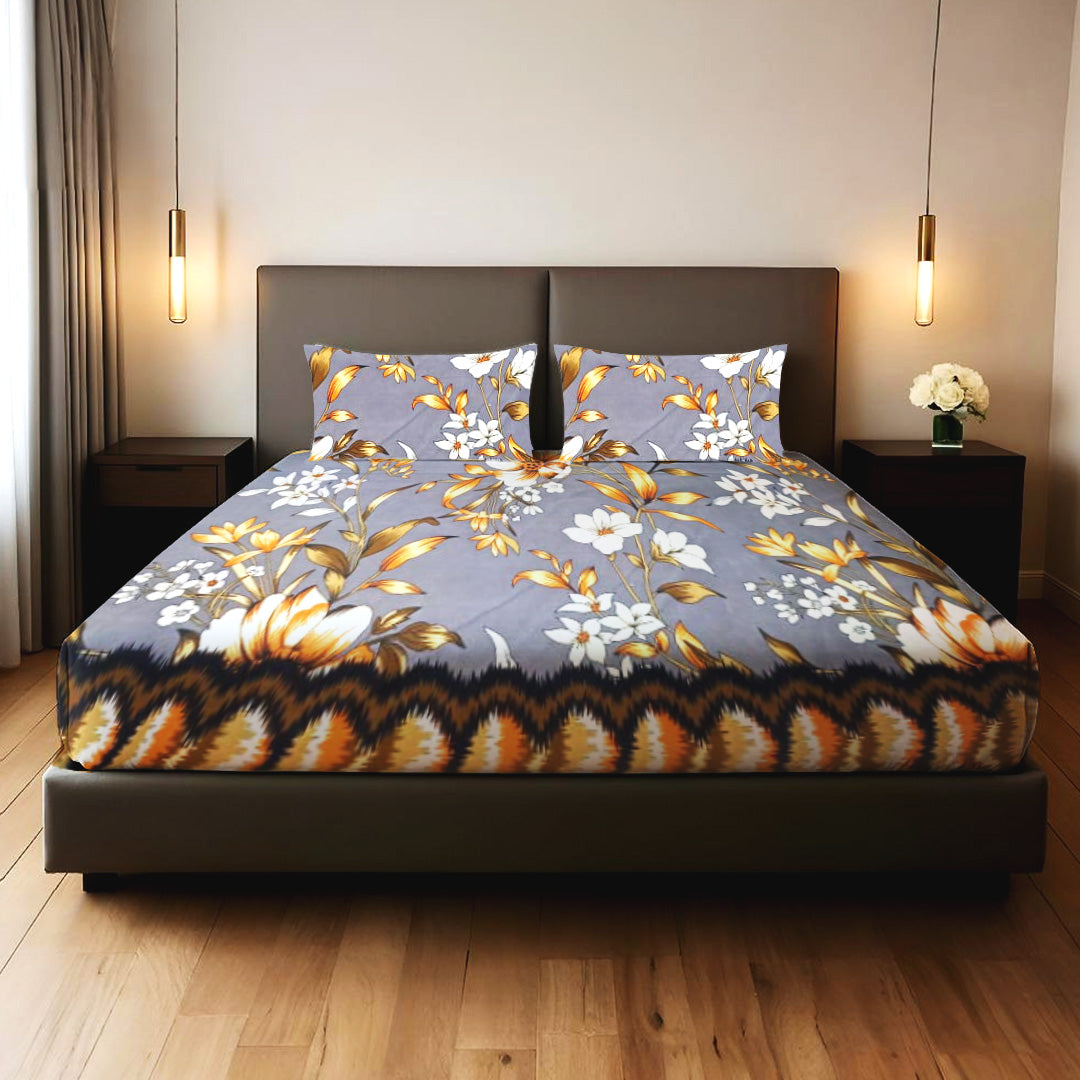 Twilight Bloom 3 PCS Bedsheet