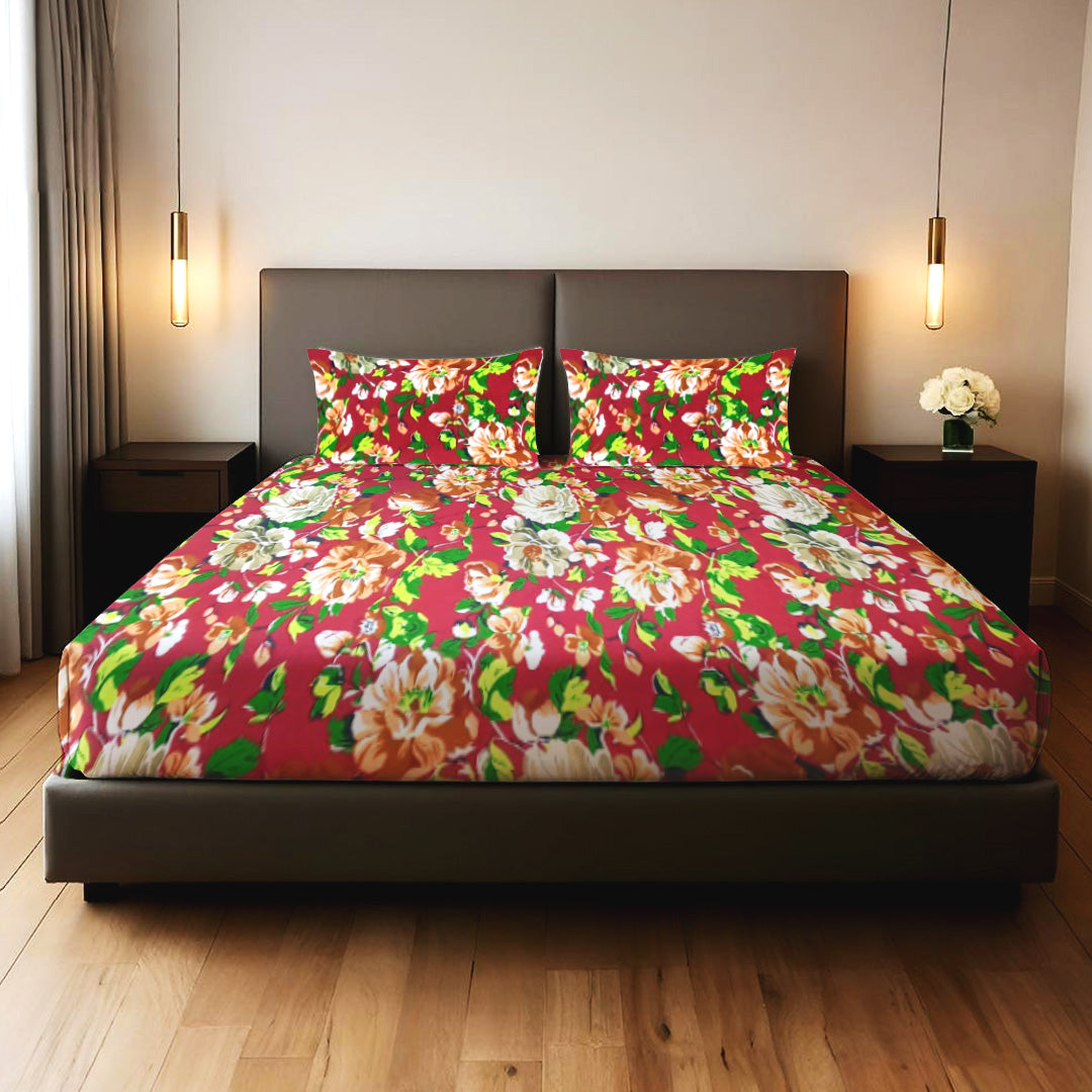 Blooming Paradise Multicolor 3PCS Bedsheet