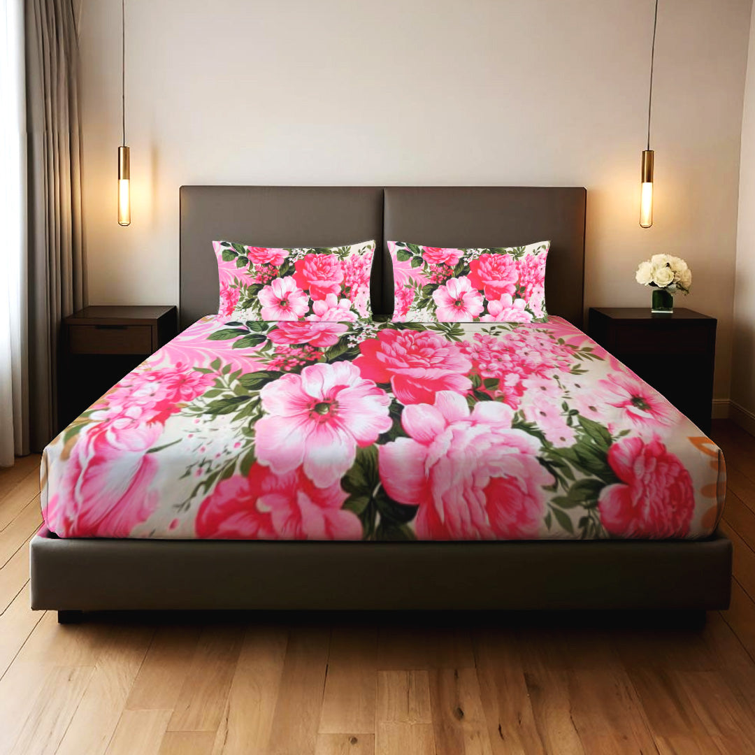 Pink Blossom Garden 3PCS Bedsheet Set