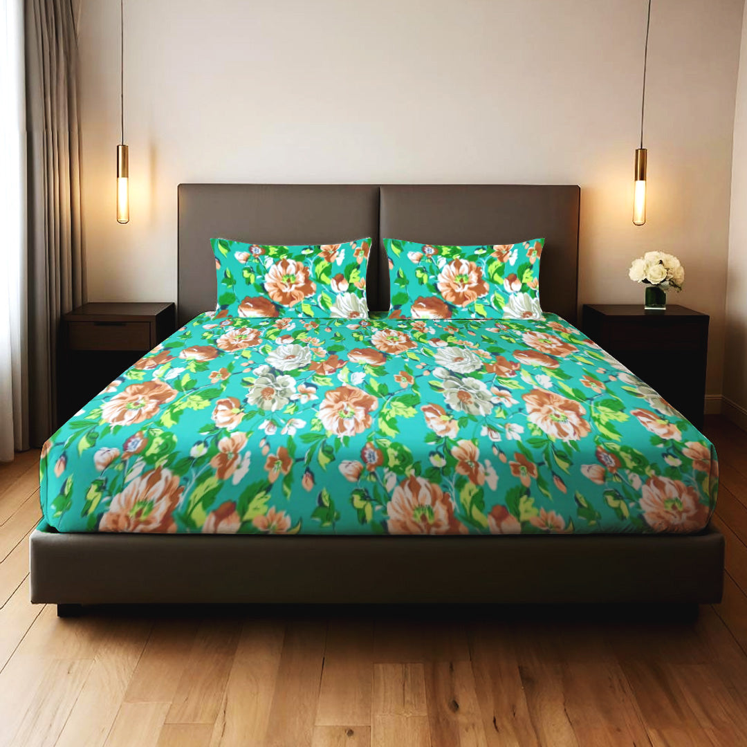 Tropical Mint Blossom 3PCS Bedsheet