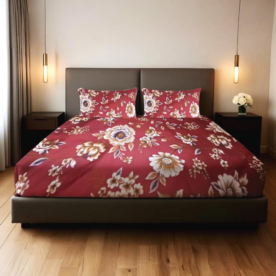 Majestic Bloom 3PCS Bedsheet Set