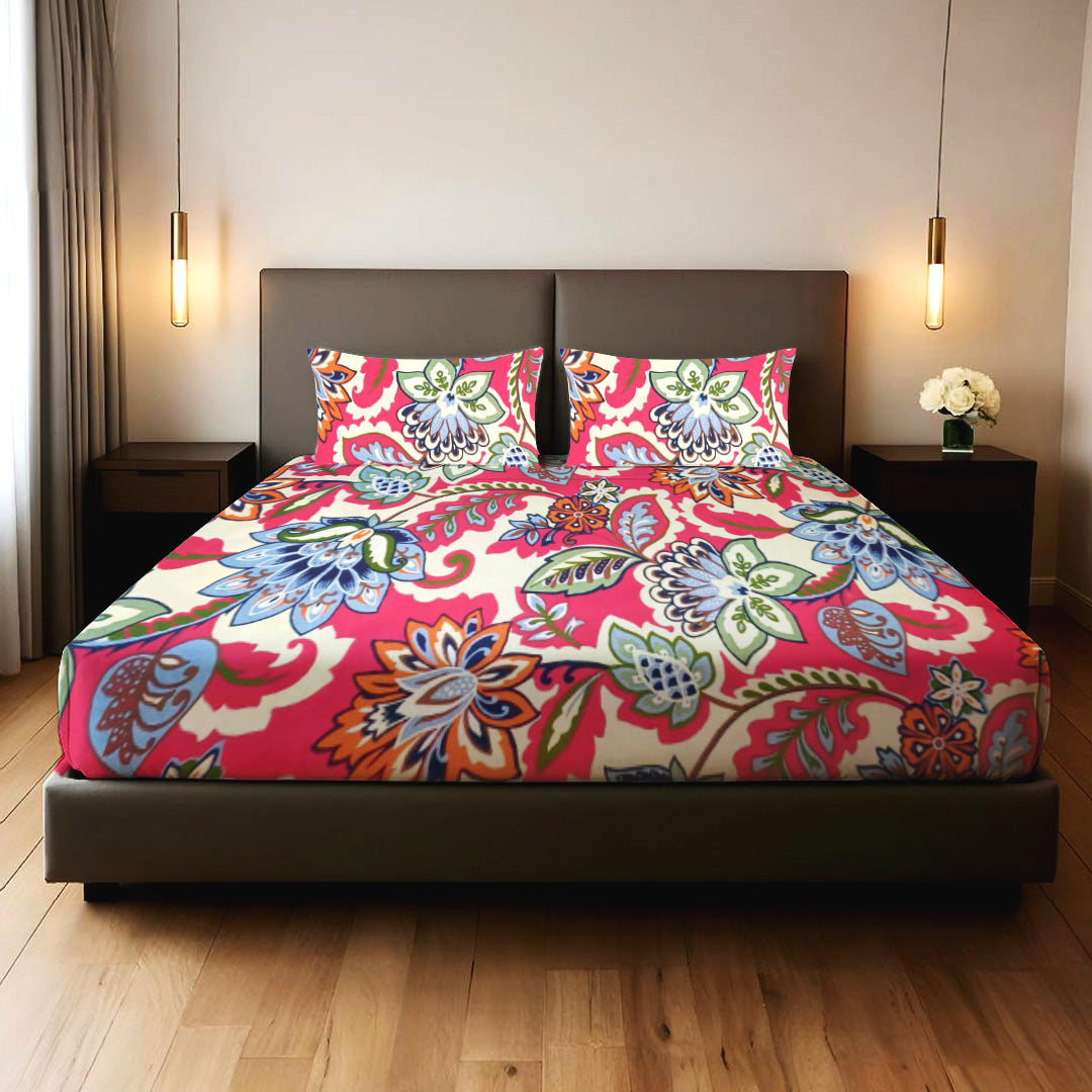 Multicolor Floral 3PCS Bedsheet Set