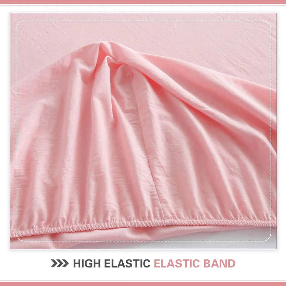 Rich Cotton Fitted Sheet-L/Pink