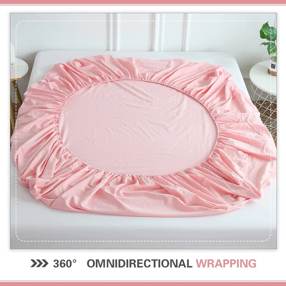 Rich Cotton Fitted Sheet-L/Pink