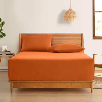 Fitted Bed Sheet Dyed-Orange