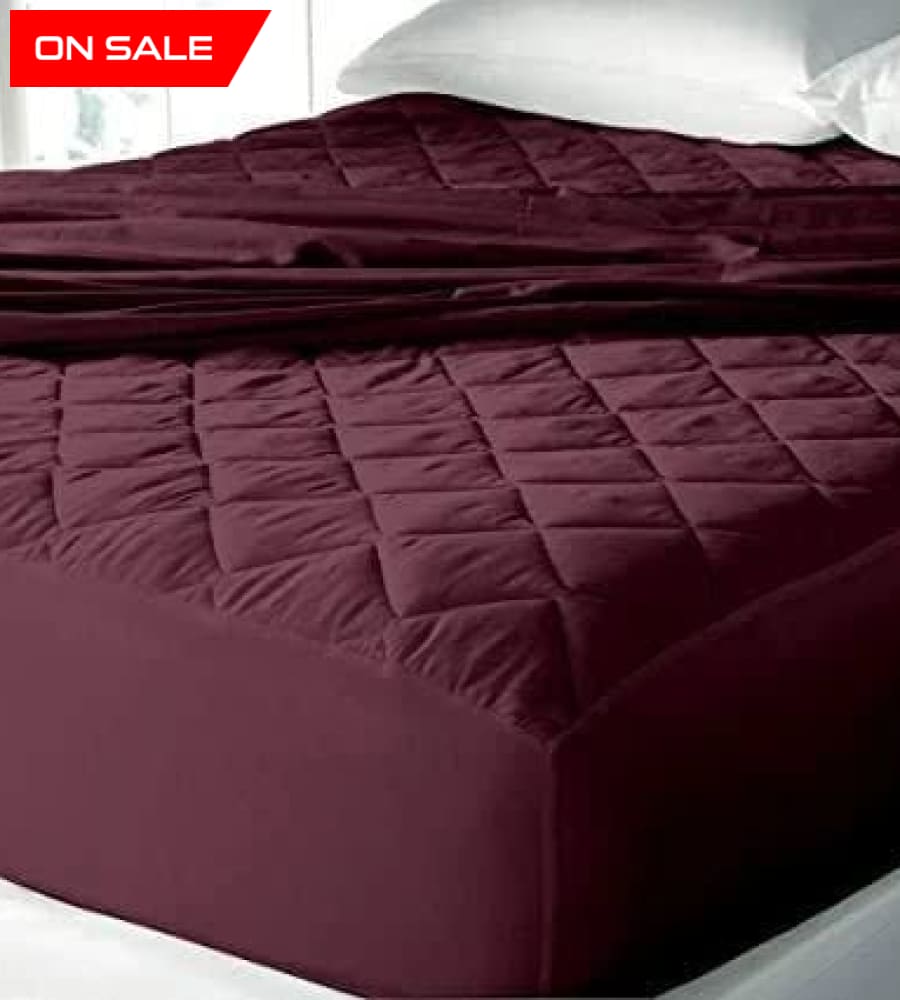 Qulited  Water Proof Mattress Protector ( Maroon )